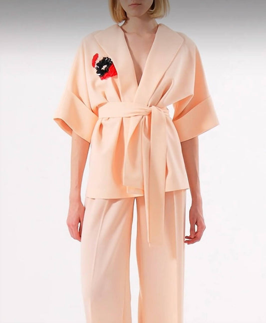 Exquise - Short Sleeve Crepe Jacket - blazers - clothing - jackets