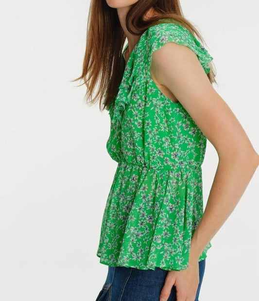 Exquise - V Neck Patterned Sleeveless Blouse - blouses - clothing - floral