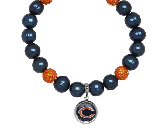 Honora - Chicago Bears Stretch Pearl & Crystal Bracelet