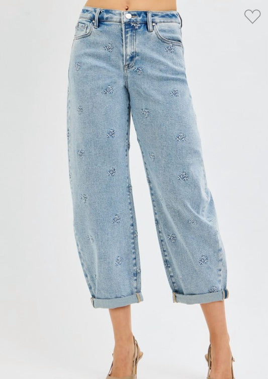 Risen - High Rise Barrel Jean - Plus