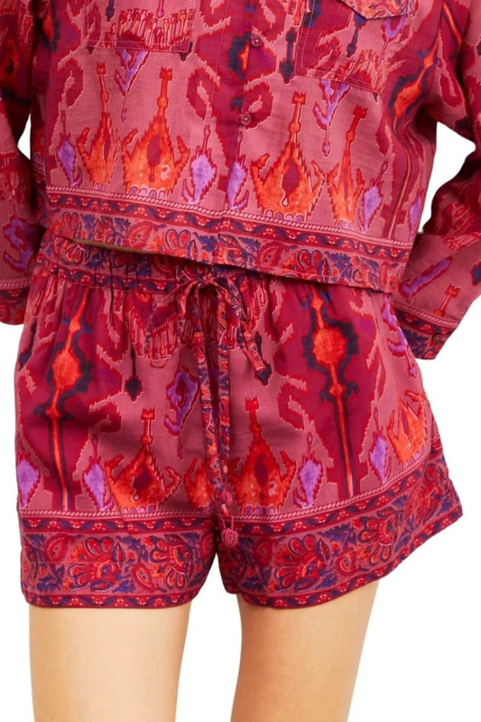 Love The Label - Samba Ikat Print Pul lOn Shorts