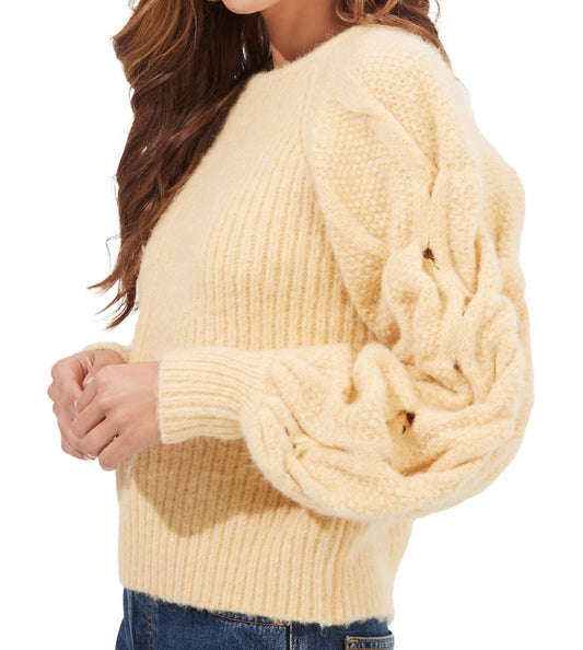 Astr - Lizette Cable Knit Sleeve Sweater