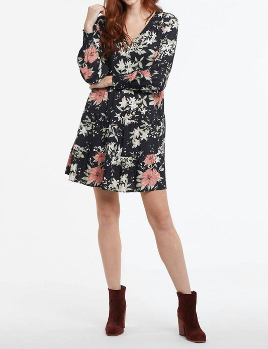 Tribal - Long Sleeve Tiered Mini Dress