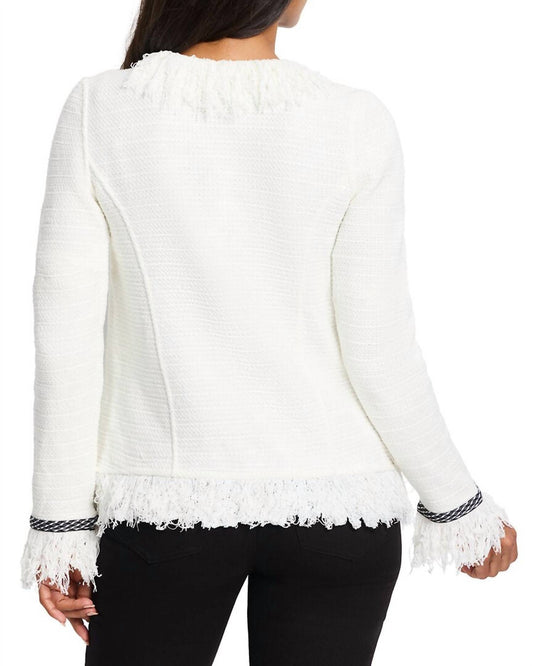 Nic + Zoe - STATEMENT FRINGE MIX KNIT JACKET