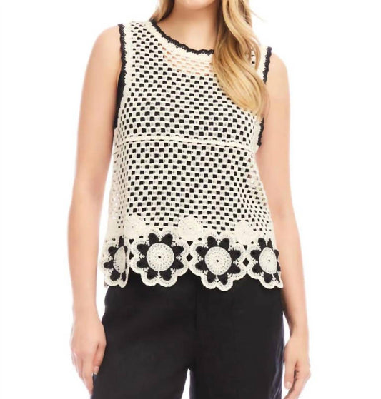 Karen Kane - Crochet Flower Tank Top
