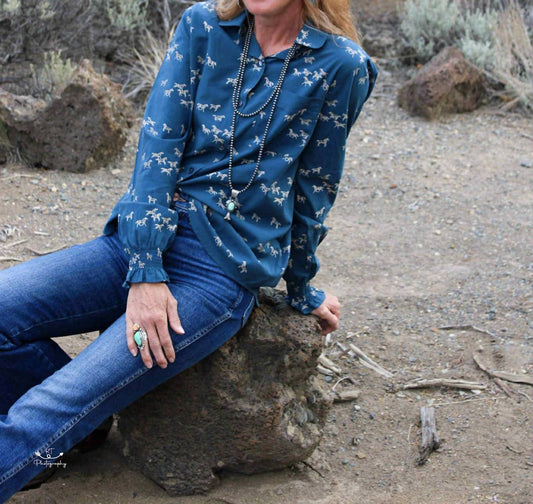 Pendleton - Oregon Wild Horses Blouse