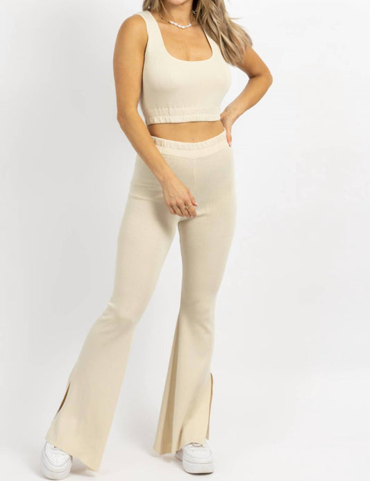 STRETCH SLIT FLARE PANT SET