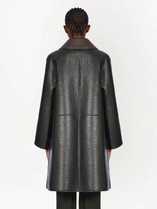 Salvatore Ferragamo - Textured Nappa Leather Coat