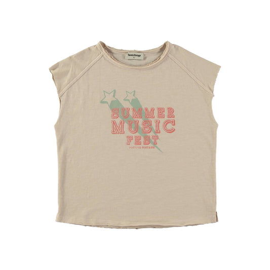 Tocoto Vintage - Summer Music Fest Printed Sleeveless T-Shirt