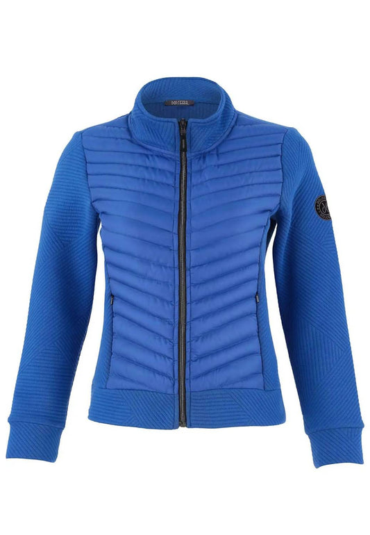 Dolcezza - Quilt Knit Zip Graphic Lines Jacket