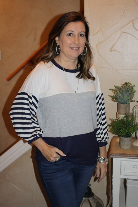 Adora - Striped Long Sleeve Top