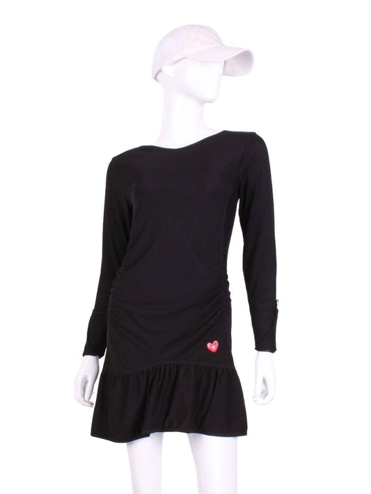 Love Love Tennis - Women's Long Sleeve Vee Monroe Dress