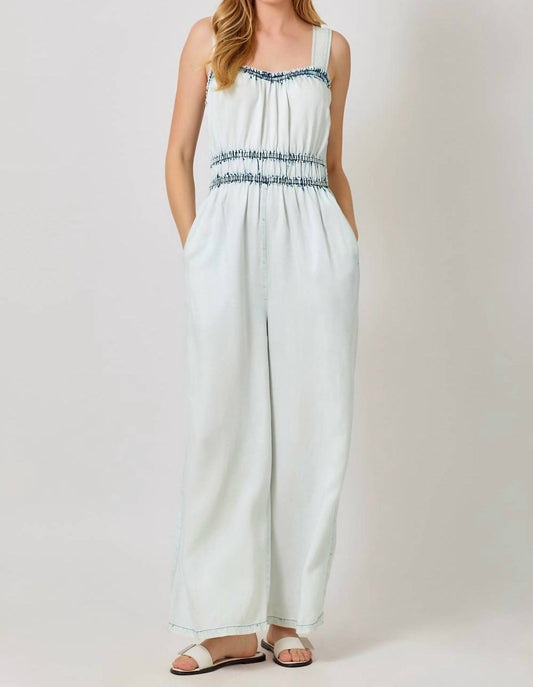 Mystree - Cinched Waist Tencel Jumpsuit