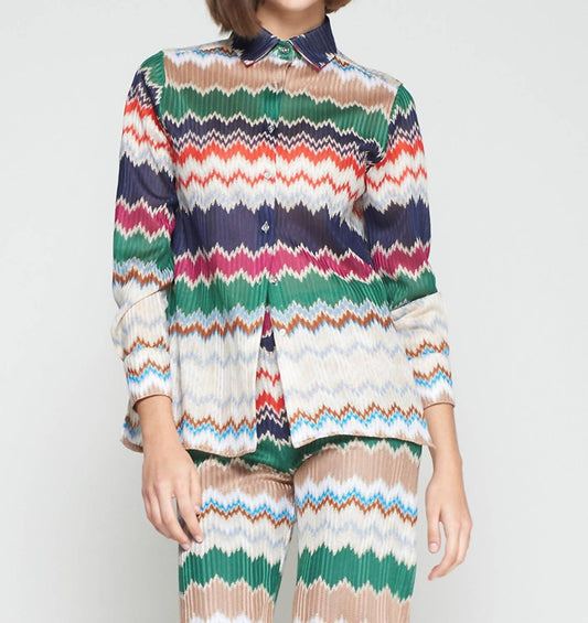 Vilagallo - Mariela Herringbone Lurex Jacquard Shirt