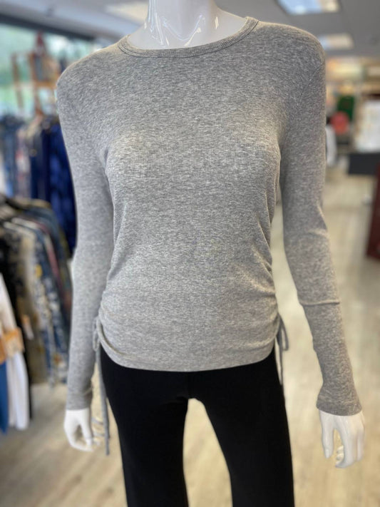 Bobi - Women's Long Sleeve Tie Detail Side Top