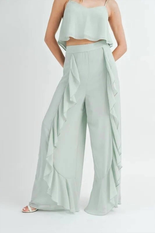 Mable - Lucinda Ruffle Wide Leg Pant