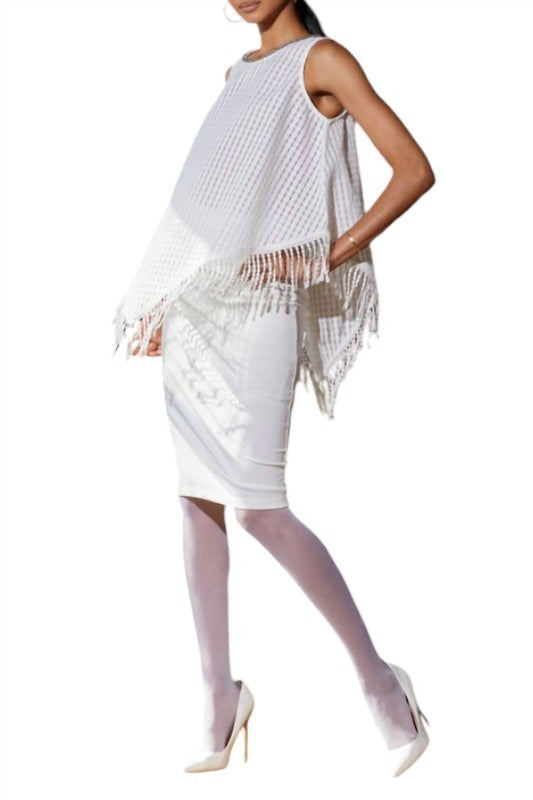 Reveuse - Silver Trim Fringe Top