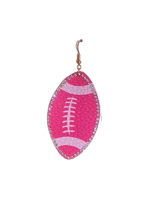 Pink Panache - Women's Rhinestones Football Earrings