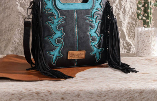 Wrangler - Top Handle Boot Scroll Fringe Tote