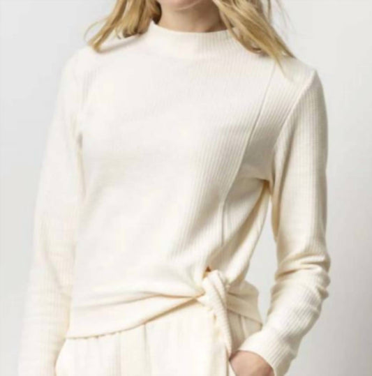 Lilla P - Tie Waist Mock Neck Top