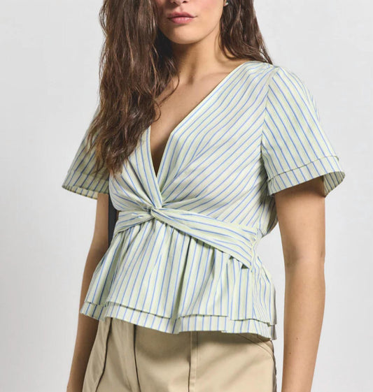 Derek Lam 10 Crosby - Caspien Twist Neck Short Sleeve Top