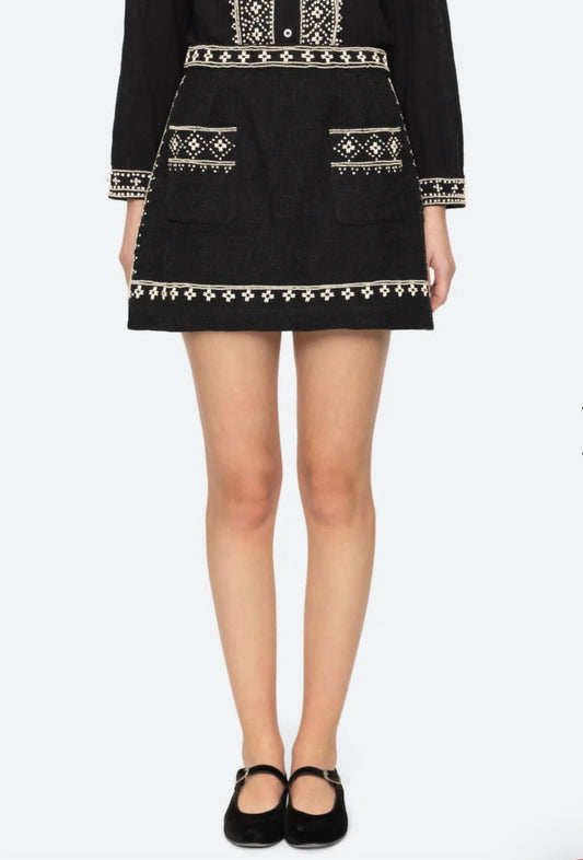 Sea - Mille Embroidery Mini Skirt