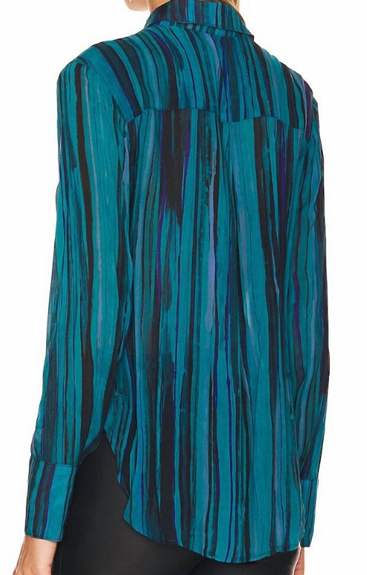 Bella Dahl - Teal Stripe Top