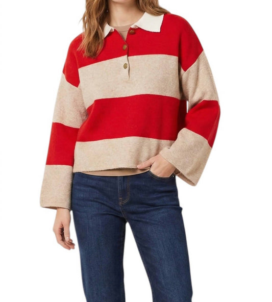 8Apart - Cooper Striped Polo Sweater