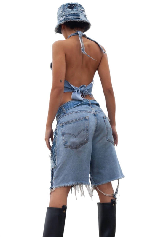 Knotwtr - Patch Denim Shorts