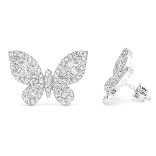 Allyanna Gifts - Women's Cubic Zirconia Butterfly Stud Earrings