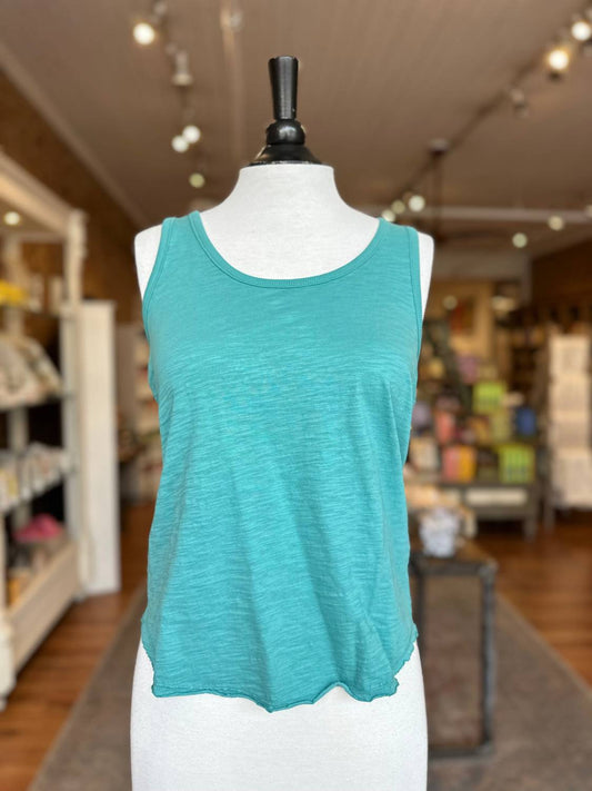 Mododoc - Women's Curve Hem Slim Scoop Neck Tank