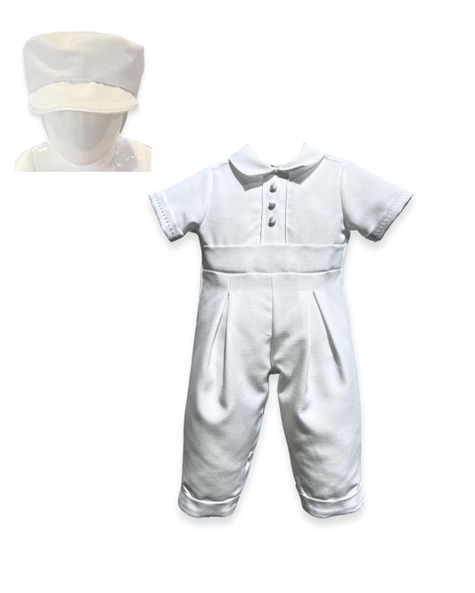 L'Pety Canar - Boy's Short Sleeve Unlined Romper With Long Cuffed Pants