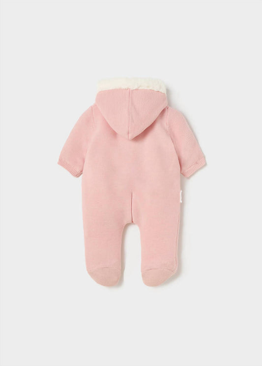 Mayoral - Girls Baby Winter Knit Zipper Hoodie Jumpsuit