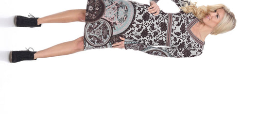 White Mark - Naarah Embroidered Sweater Dress