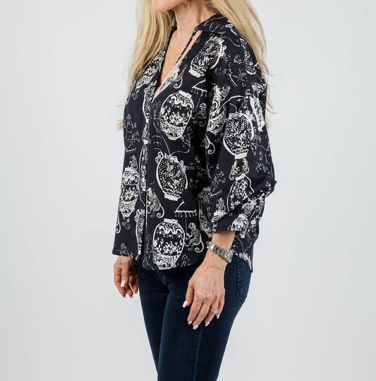 Dizzy-Lizzie - Women's Oversized Puff Sleeve Shirt