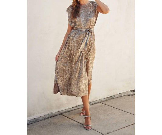 Dress Forum - Foiled Cap Sleeve Maxi Dress