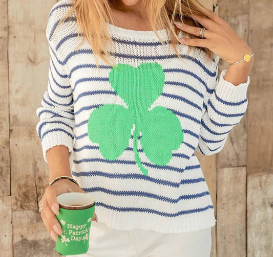 Wooden Ships - Shamrock Striped Crew Sweater
