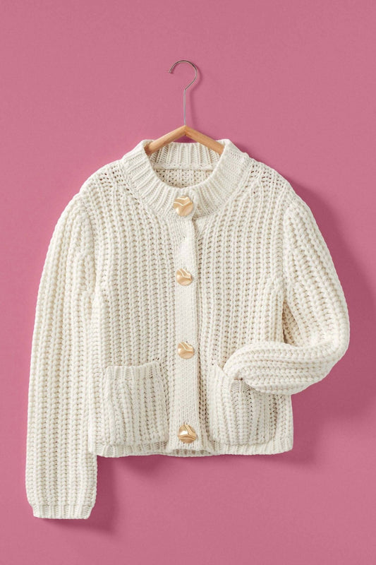 Urban Daizy - Women's Chunky Button Knit Cardigan