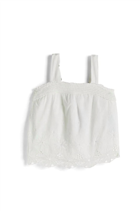 Tractr - Kid's Smocking Floral Eyelet Tank Top