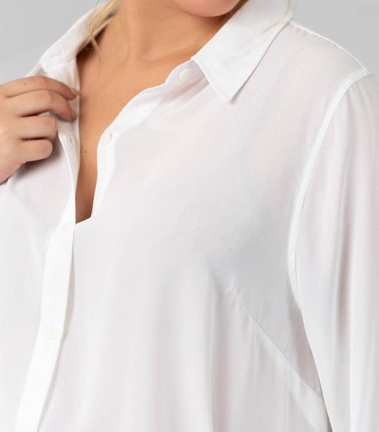 Nydj - Belted Tunic Collared Blouse - Plus