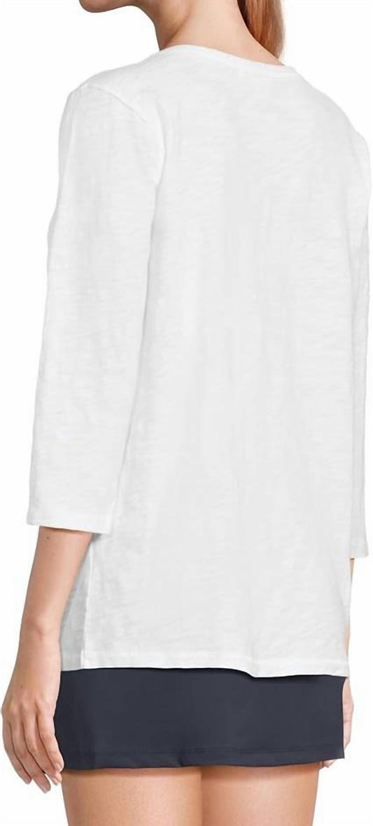 Mododoc - U-neck Quater Sleeve Fine Tee