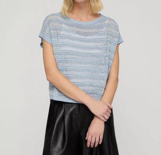 Lafayette 148 - Striped Lace Stitch Sweater