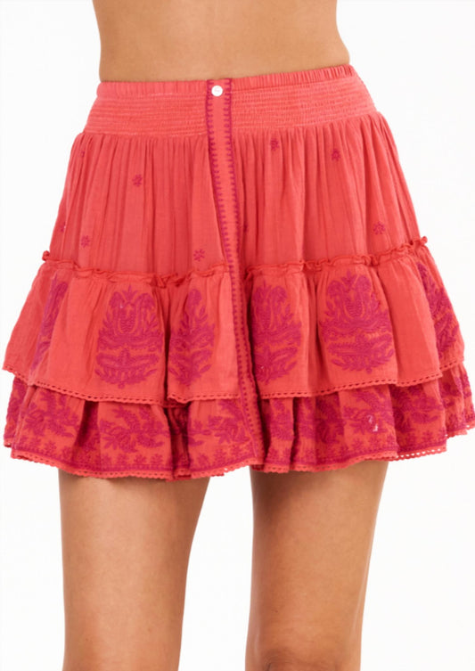 M.A.B.E. - Mina Embroidered Mini Skirt