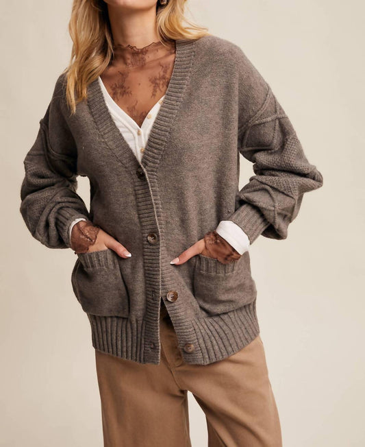 Listicle - Textured Knit Button Up Cardigan