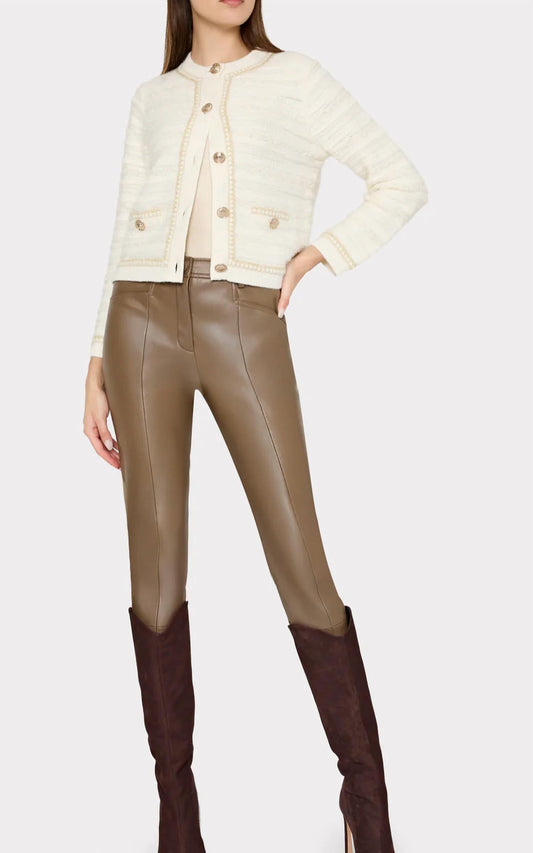 Milly - Metallic Textured Knit Jacket