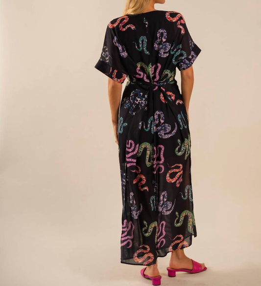 Care Tucker - Beatrice All Over Snake Pattern Kaftan Dress