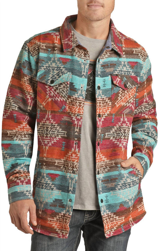 Rock & Roll Denim - Brushed Aztec Jacquard Shirt Jacket