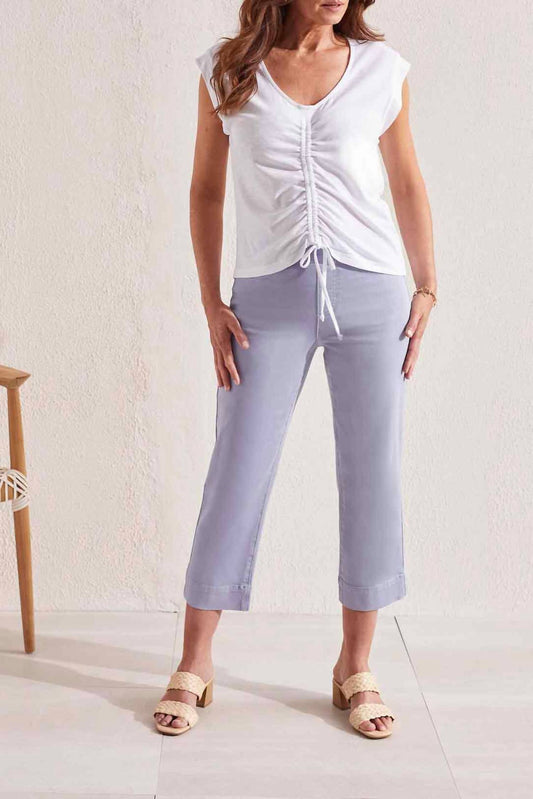 Tribal - Ruched V Neck Top