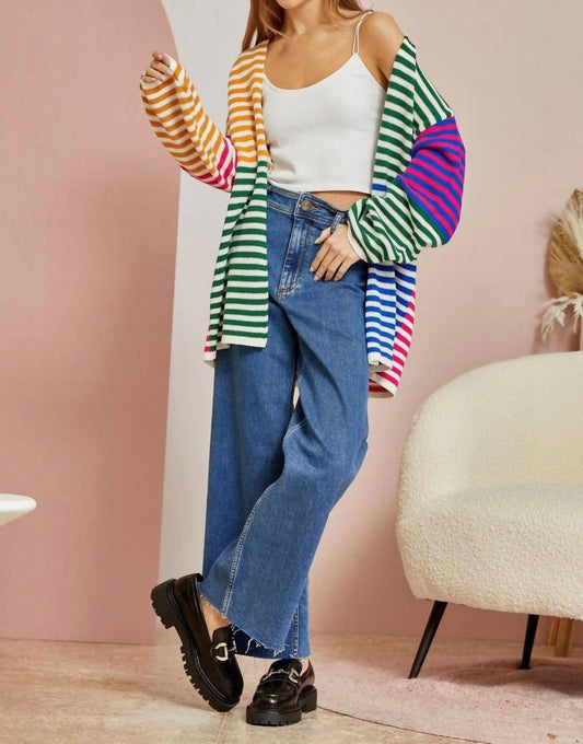 Andree By Unit - Striped Long Cardigan