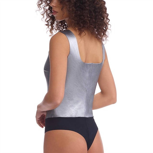 Commando - Faux Leather Squareneck Bodysuit